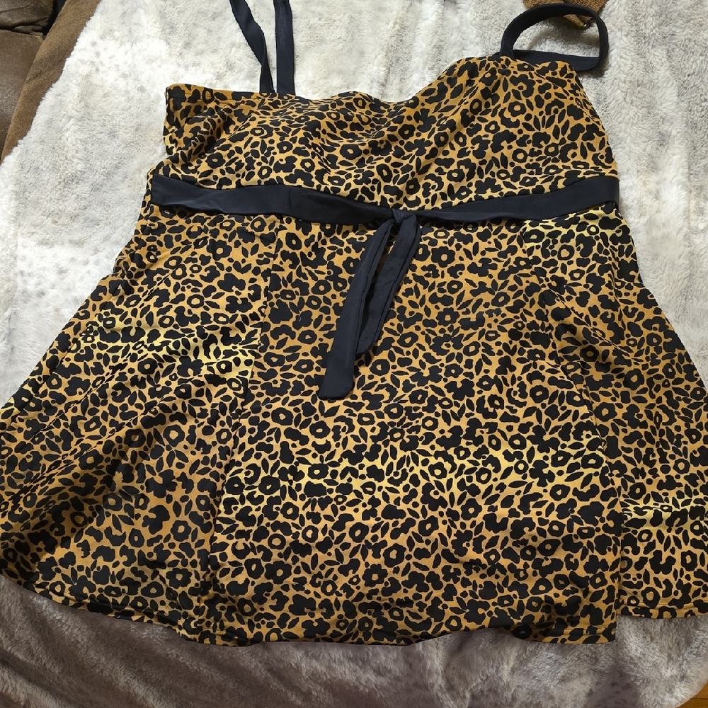 Leopard Print One Piece Swimsuit